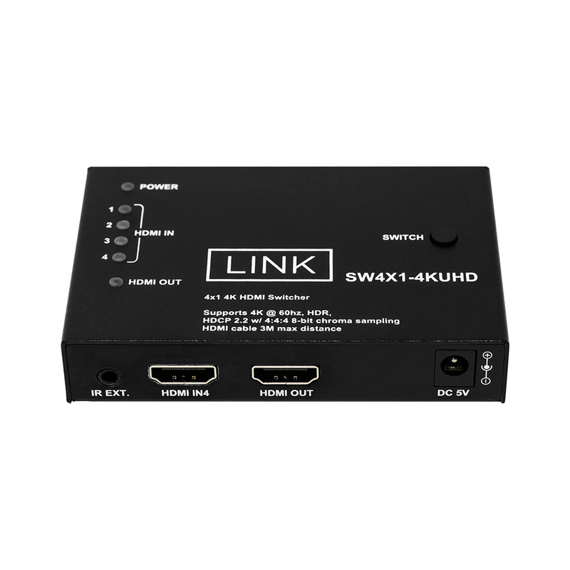 LINK SW4X1-4KUHD 4x1 (4K@60Hz 4:4:4) HDMI Switcher
