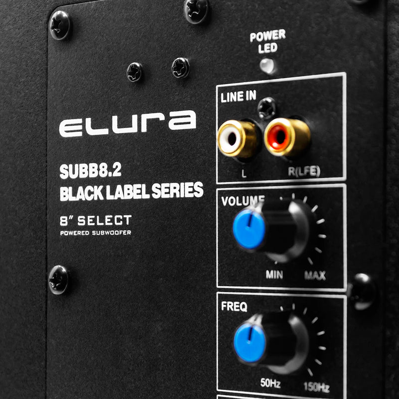 Elura SUBB8.2 Black Label 8" 150-Watt Down Firing Power Port Subwoofer